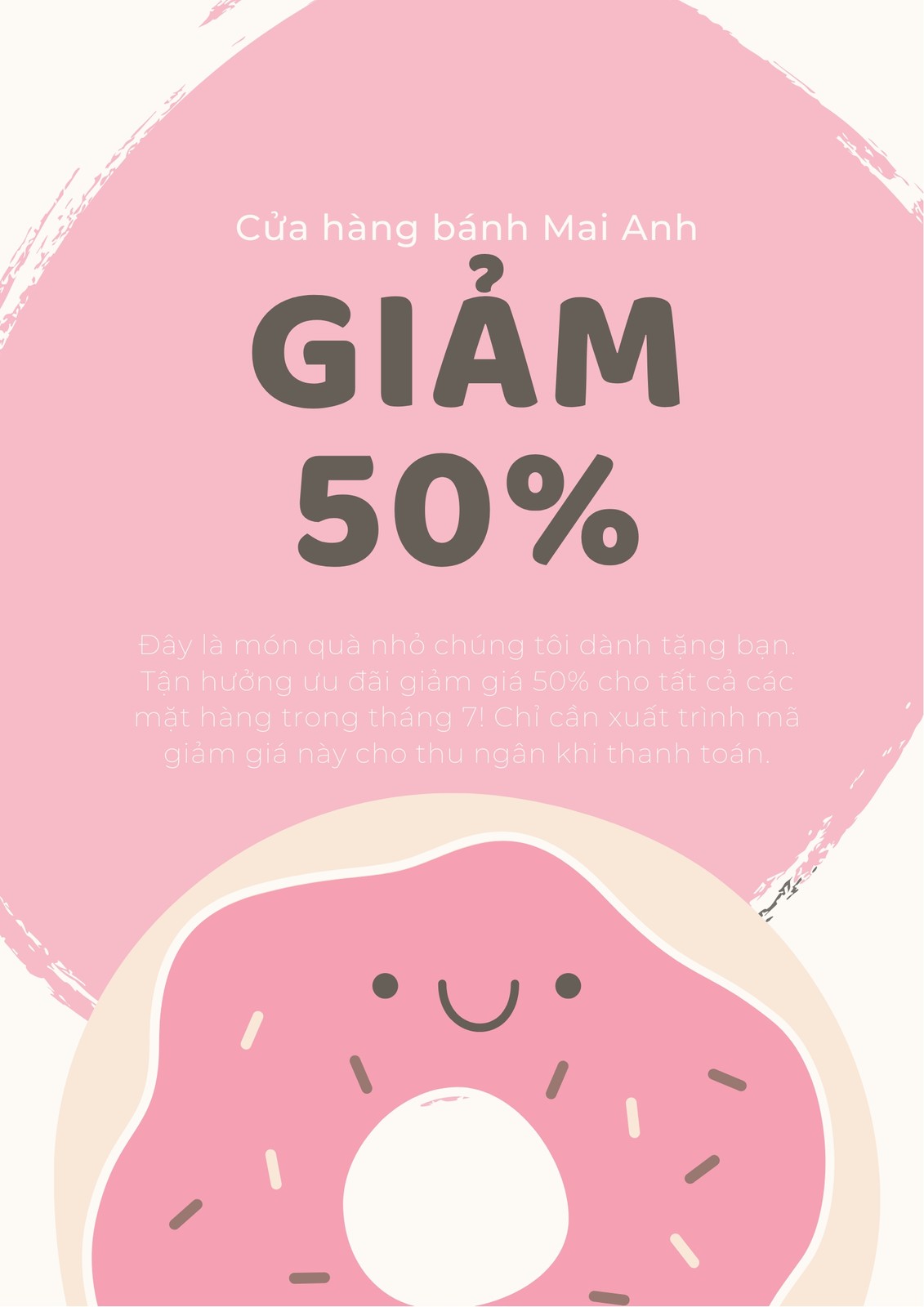 Màu hồng Rắc bề mặt Bánh donut Minh họa Mã giảm giá Màu hồng Rắc bề mặt Bánh donut Minh họa Mã giảm giá
