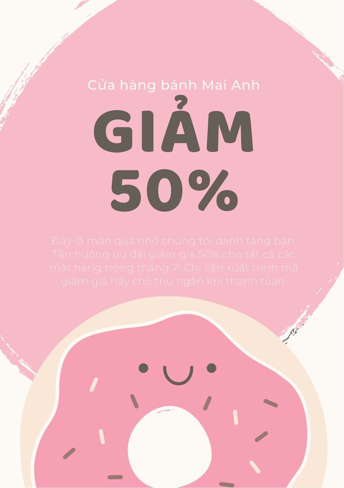 Màu hồng Rắc bề mặt Bánh donut Minh họa Mã giảm giá Màu hồng Rắc bề mặt Bánh donut Minh họa Mã giảm giá