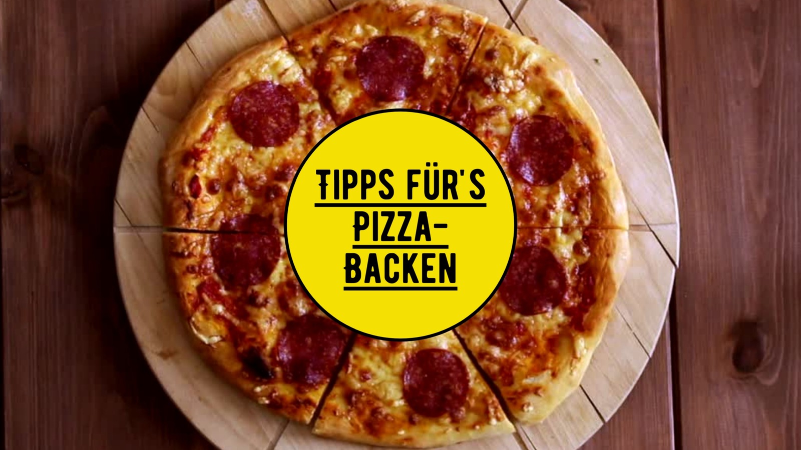 Gelb und Schwarz Pizza Herstellen Rezept 16:9 Video Gelb und Schwarz Pizza Herstellen Rezept 16:9 Video