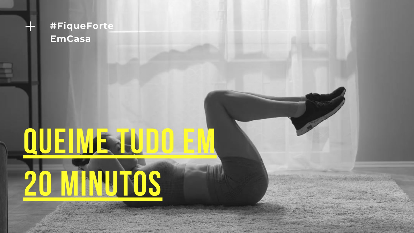 Amarelo e Branco Queimador de Gordura Fitness 16:9 Vídeo