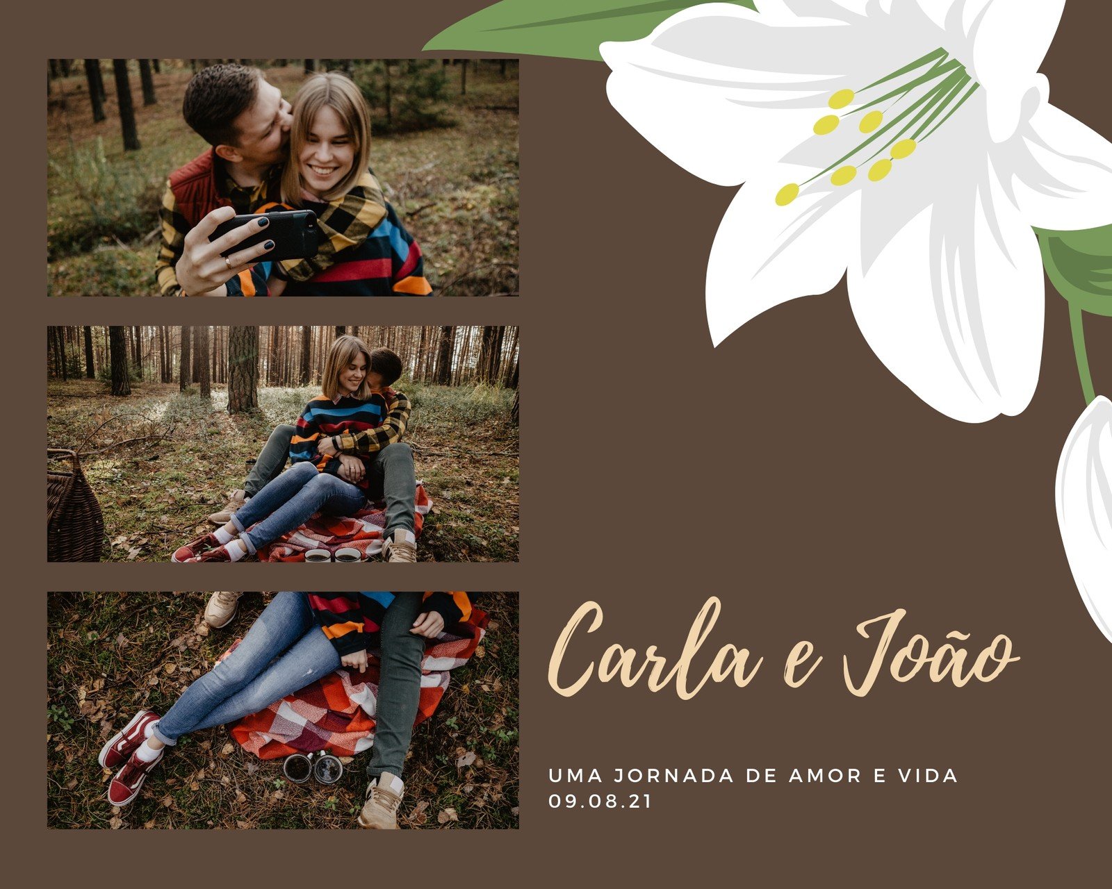 Castanho Bege Floral Aquarela Geral Álbum de Recortes