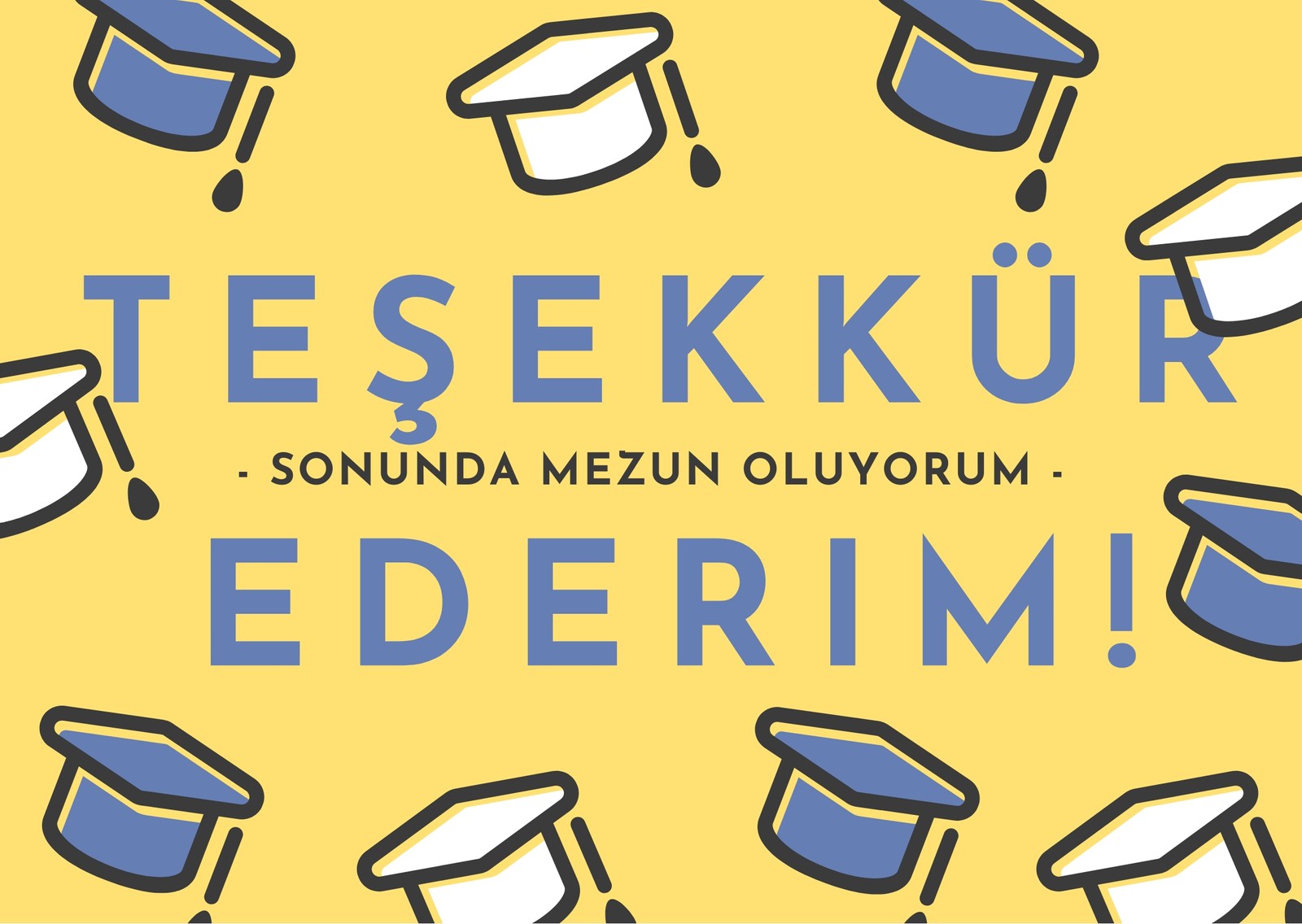 Mezuniyet Kep Teşekkürler Kart