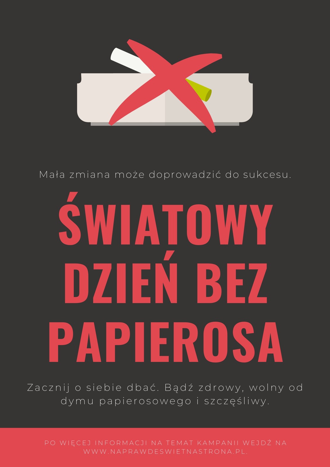 Czerwony i Czarny Ilustrowany Światowy Dzień bez Papierosa Plakat Czerwony i Czarny Ilustrowany Światowy Dzień bez Papierosa Plakat