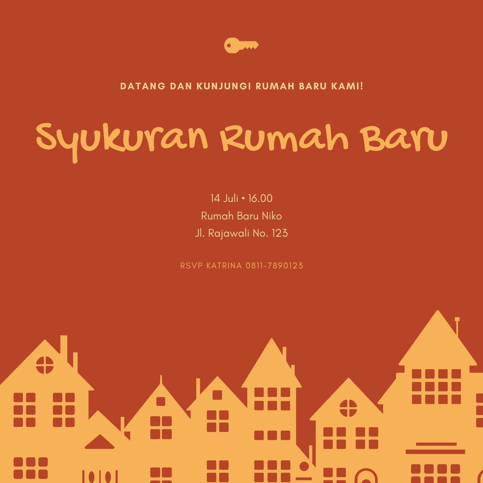 Oranye Pesta Syukuran Rumah Baru Undangan Oranye Pesta Syukuran Rumah Baru Undangan