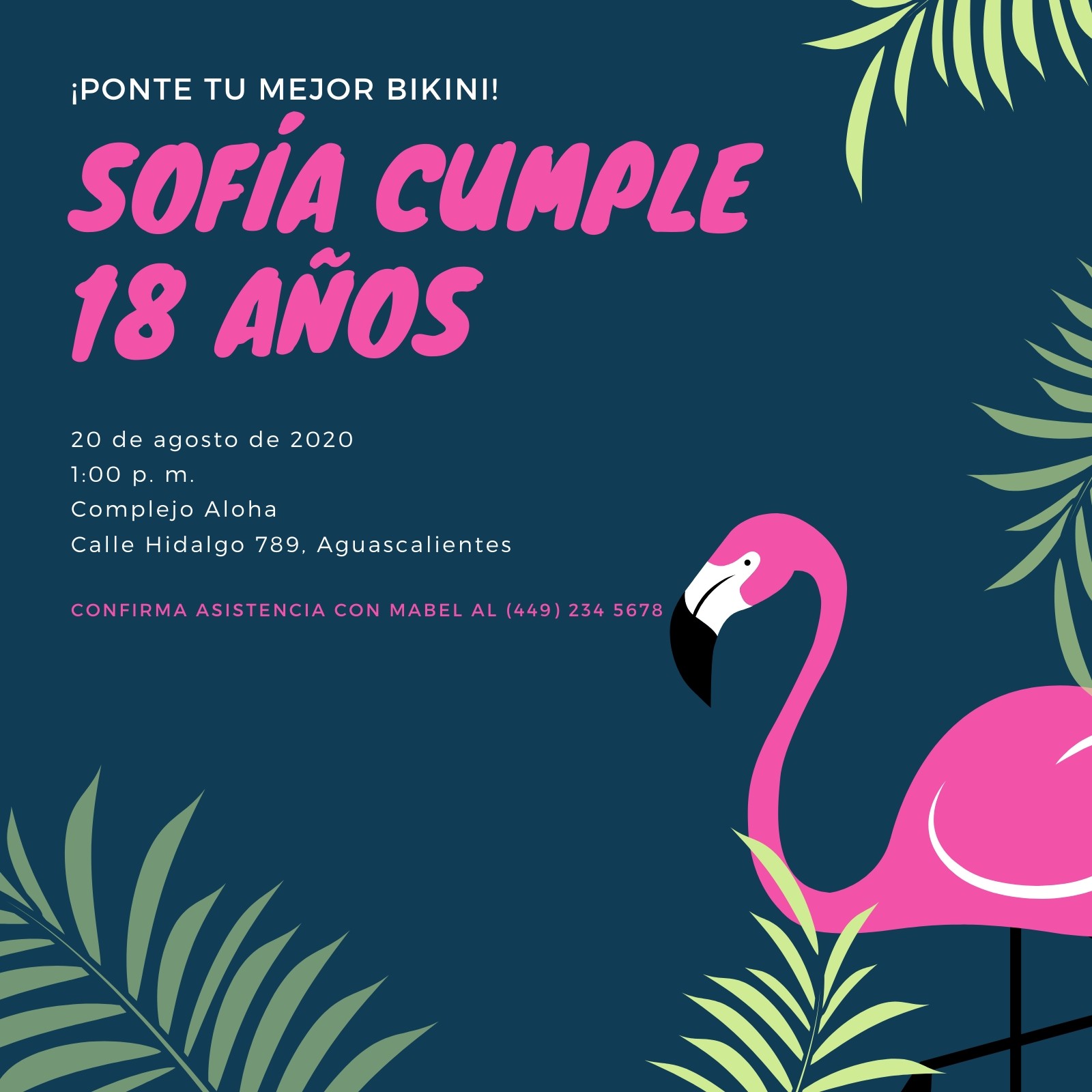 Rosa y Verde Tropical Flotadores y Flamencos Fiesta de Alberca Invitación Rosa y Verde Tropical Flotadores y Flamencos Fiesta de Alberca Invitación