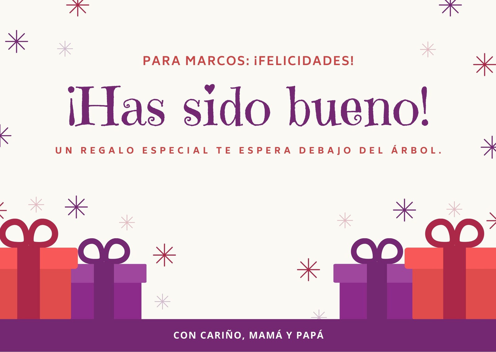 Rojo Violeta Regalos Bueno Malo Navidad Tarjeta Rojo Violeta Regalos Bueno Malo Navidad Tarjeta