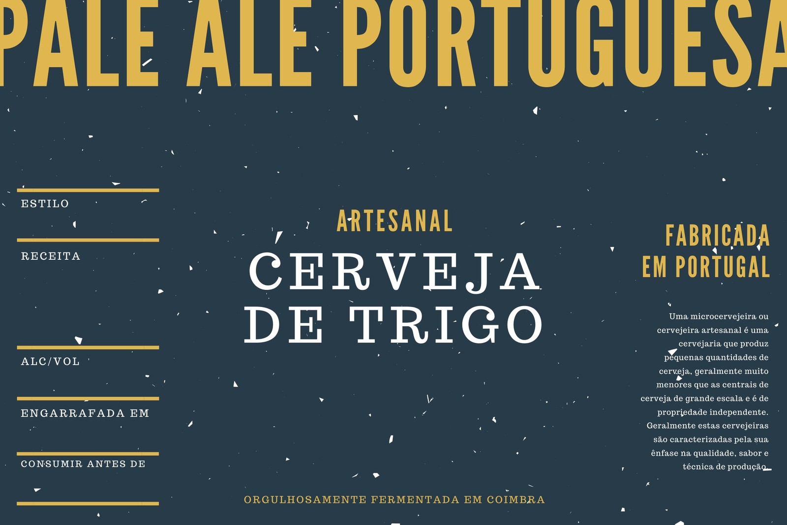 Azul e Dourado Tipografia Rótulo de Cerveja Azul e Dourado Tipografia Rótulo de Cerveja