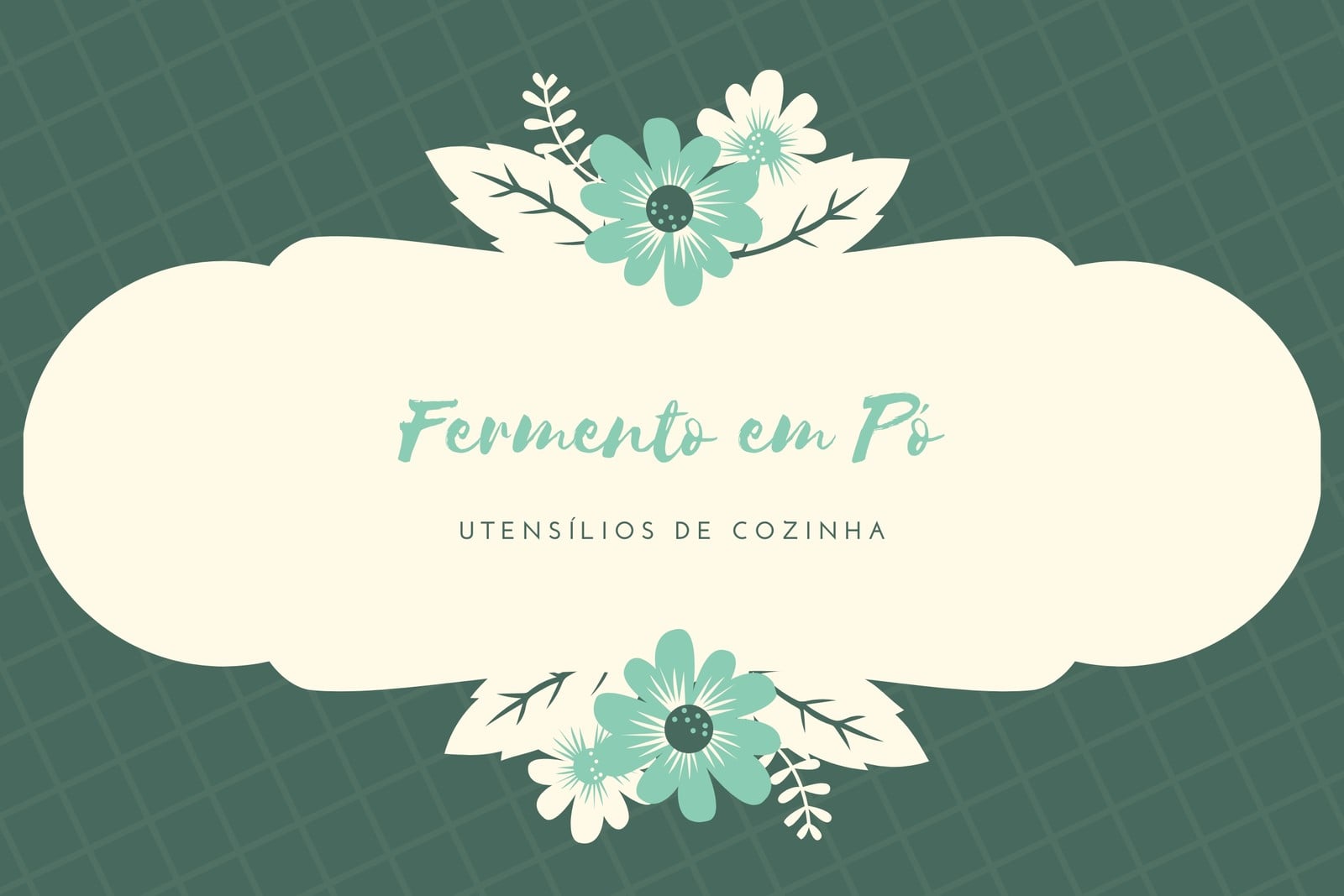 Rótulo a Azul-petróleo para Fermento em Pó de Cozinha Rótulo a Azul-petróleo para Fermento em Pó de Cozinha