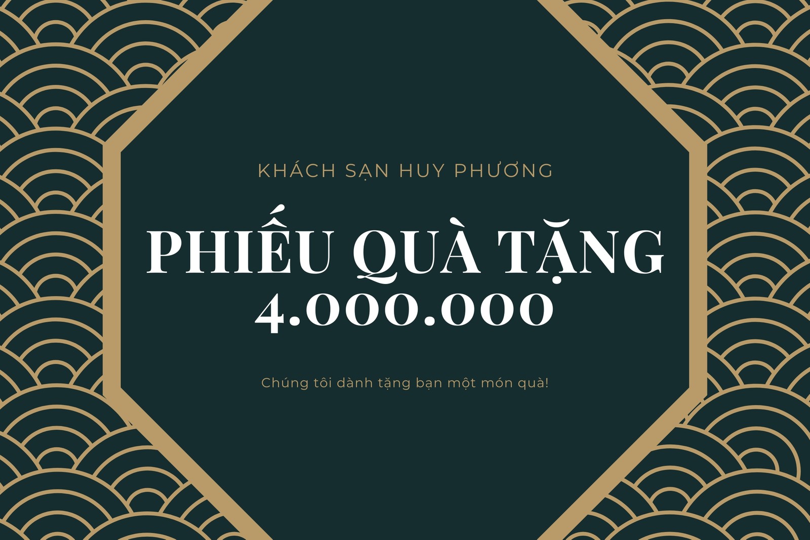 Phiếu quà tặng khách sạn hình bát giác Phiếu quà tặng khách sạn hình bát giác