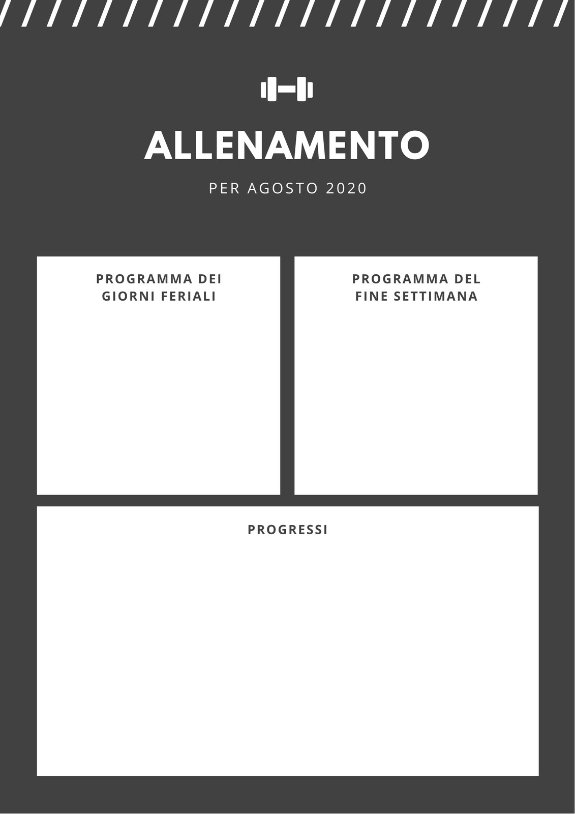 Grigio Manubrio Linee Semplice Palestra Fitness Routine Planning di Allenamento
