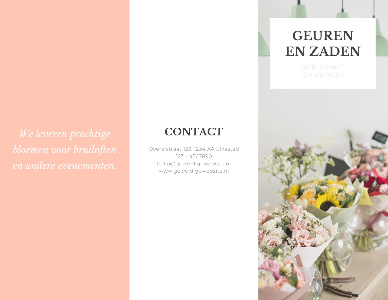 Perzik Bloemen Marketing Driedelig Brochure Perzik Bloemen Marketing Driedelig Brochure