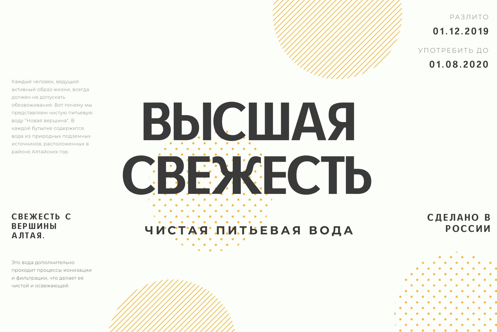 Кремовая Современная Этикетка Бутылки Воды Абстрактные Фигуры