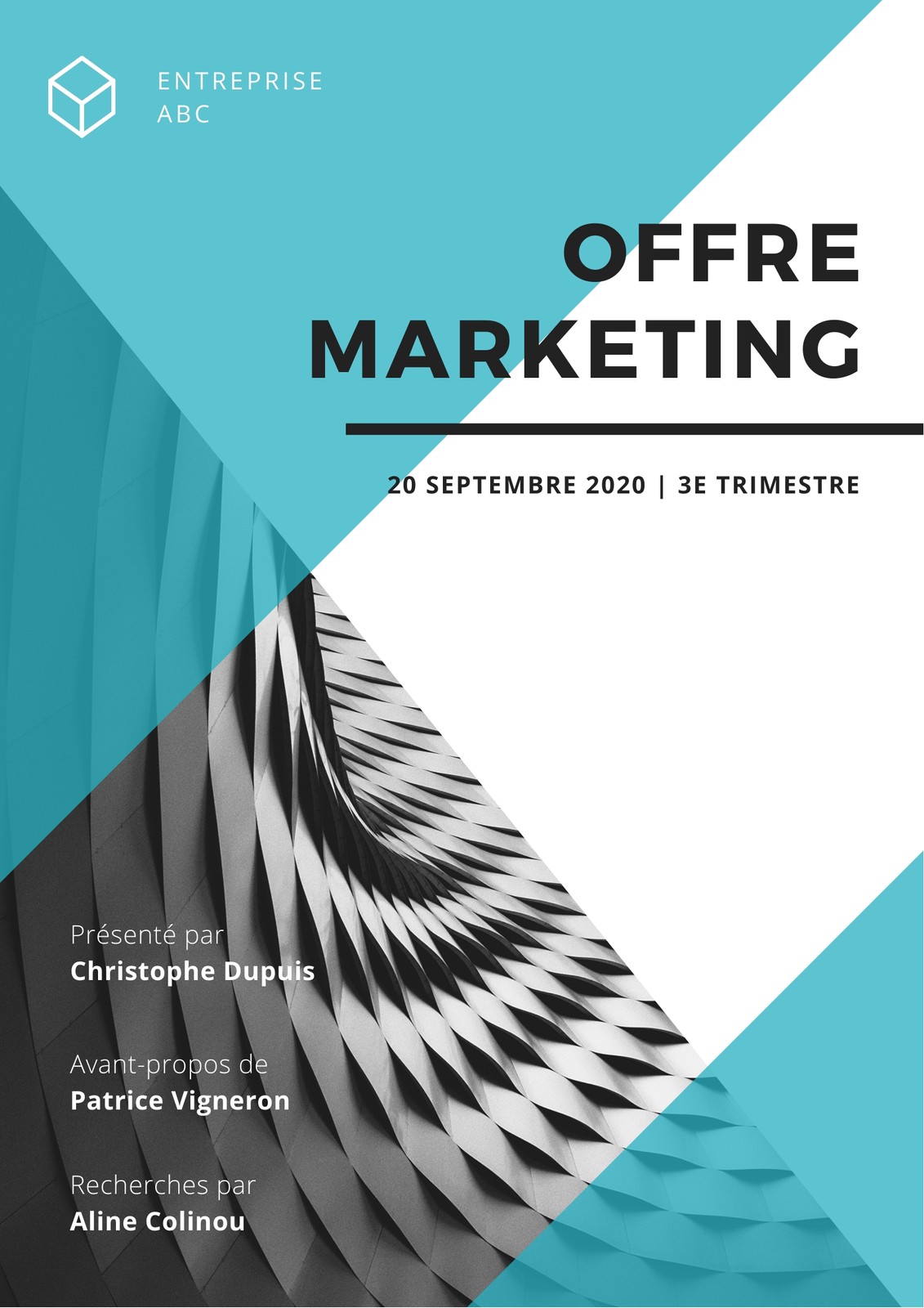Bleu et Blanc Triangle Forme Marketing Offre Bleu et Blanc Triangle Forme Marketing Offre