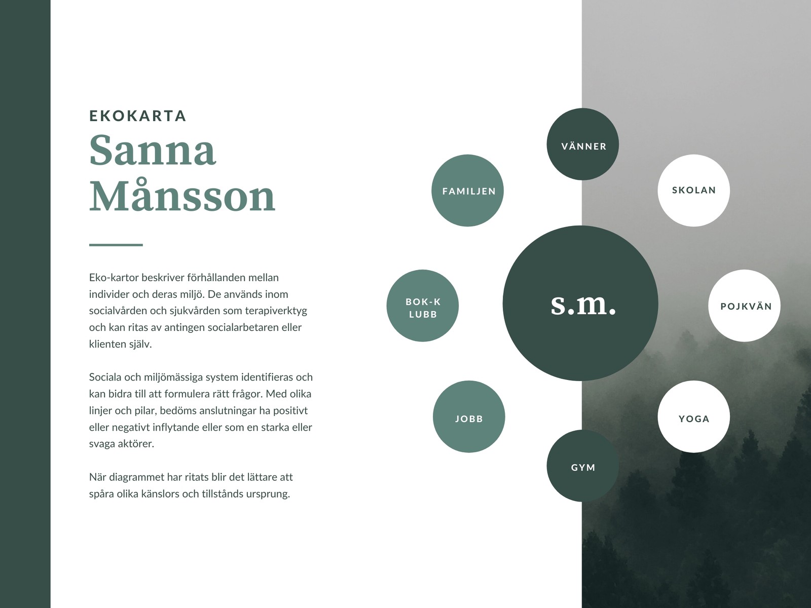 Grön Klassisk Minimalistisk Ekokarta Diagram