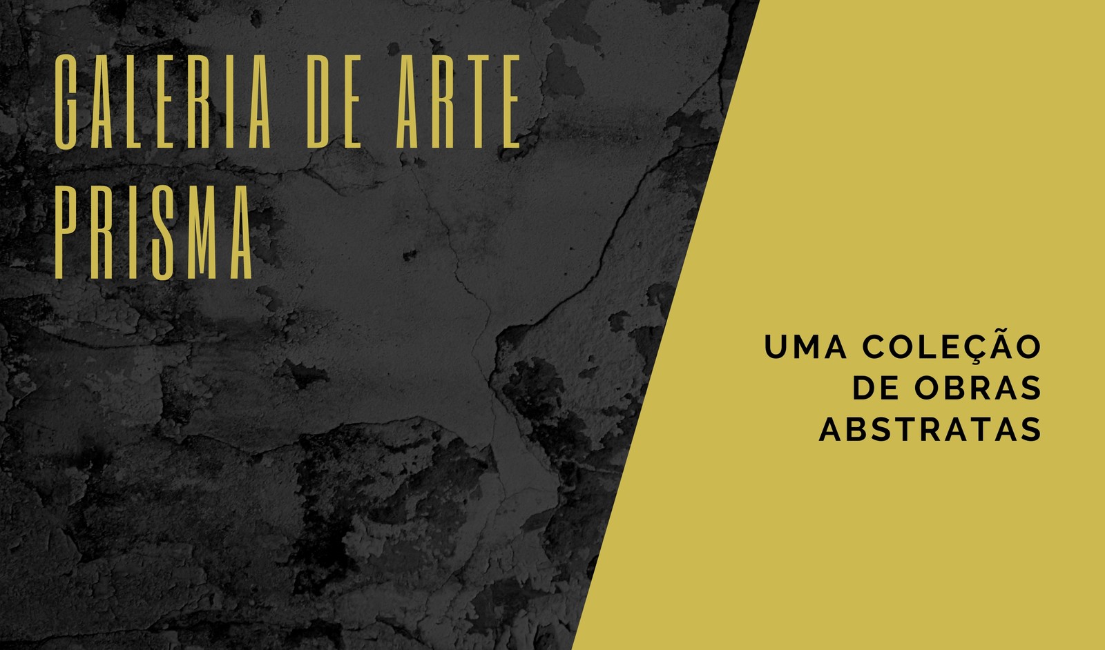 Cartão de Visita Moderno a Preto e Dourado para Galeria de Arte