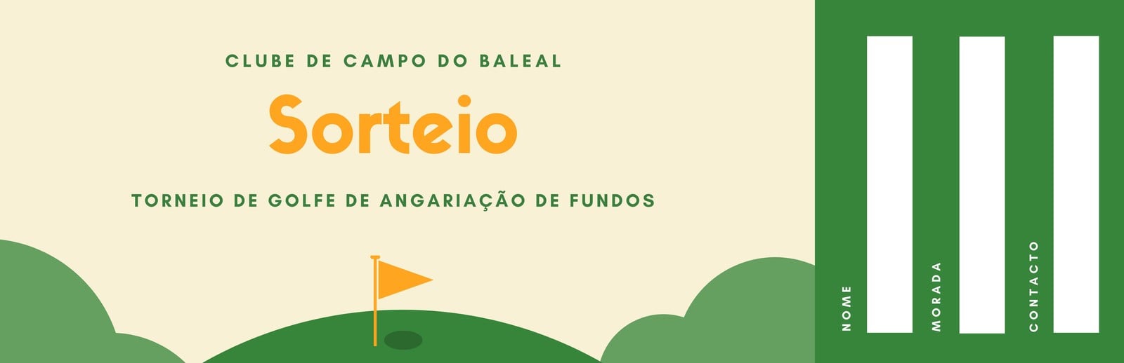 Bilhete a Verde e Laranja de Desporto para Sorteio