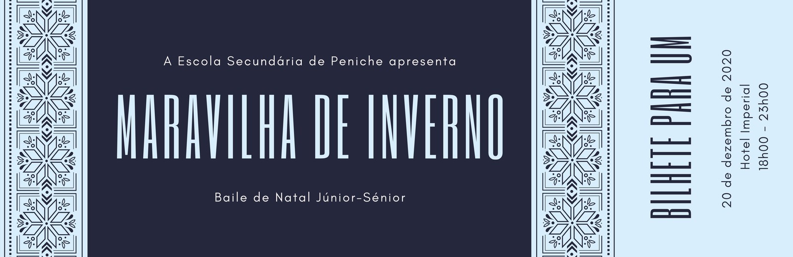 Bilhete a Azul de Floco de neve para Baile de Finalistas Bilhete a Azul de Floco de neve para Baile de Finalistas
