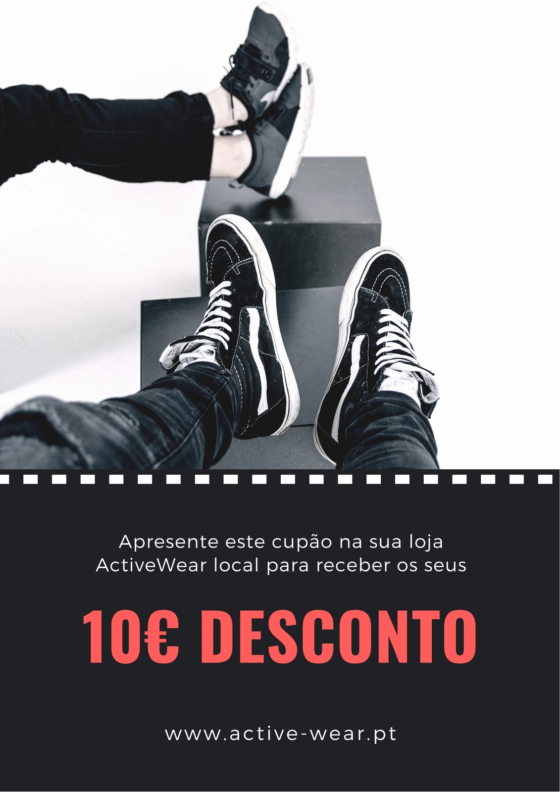 Cupão Minimalista com Fotografia de Ténis Cupão Minimalista com Fotografia de Ténis