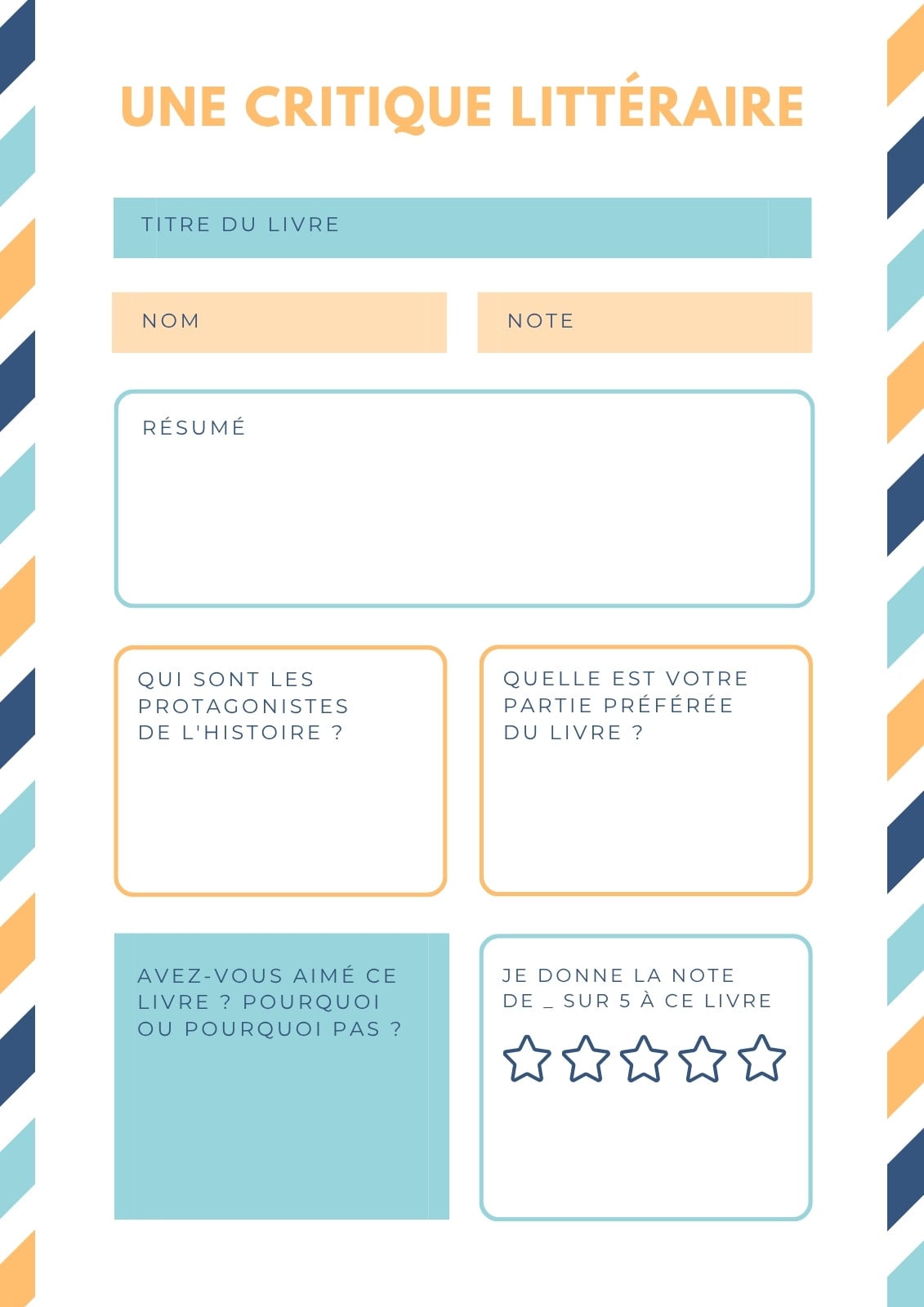 Fiche d'activité carnet de lecture résumé personnages illustration personnage Fiche d'activité carnet de lecture résumé personnages illustration personnage