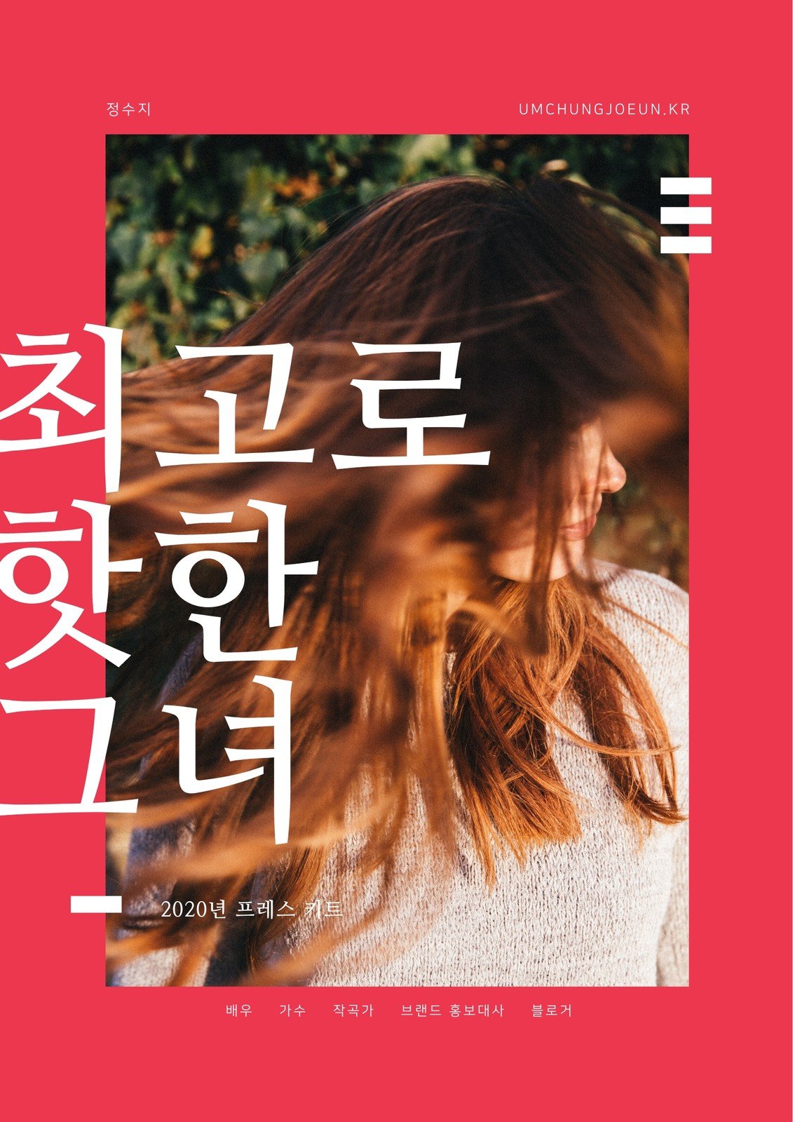 분홍색 및 흰색 모던한 미디어 키트