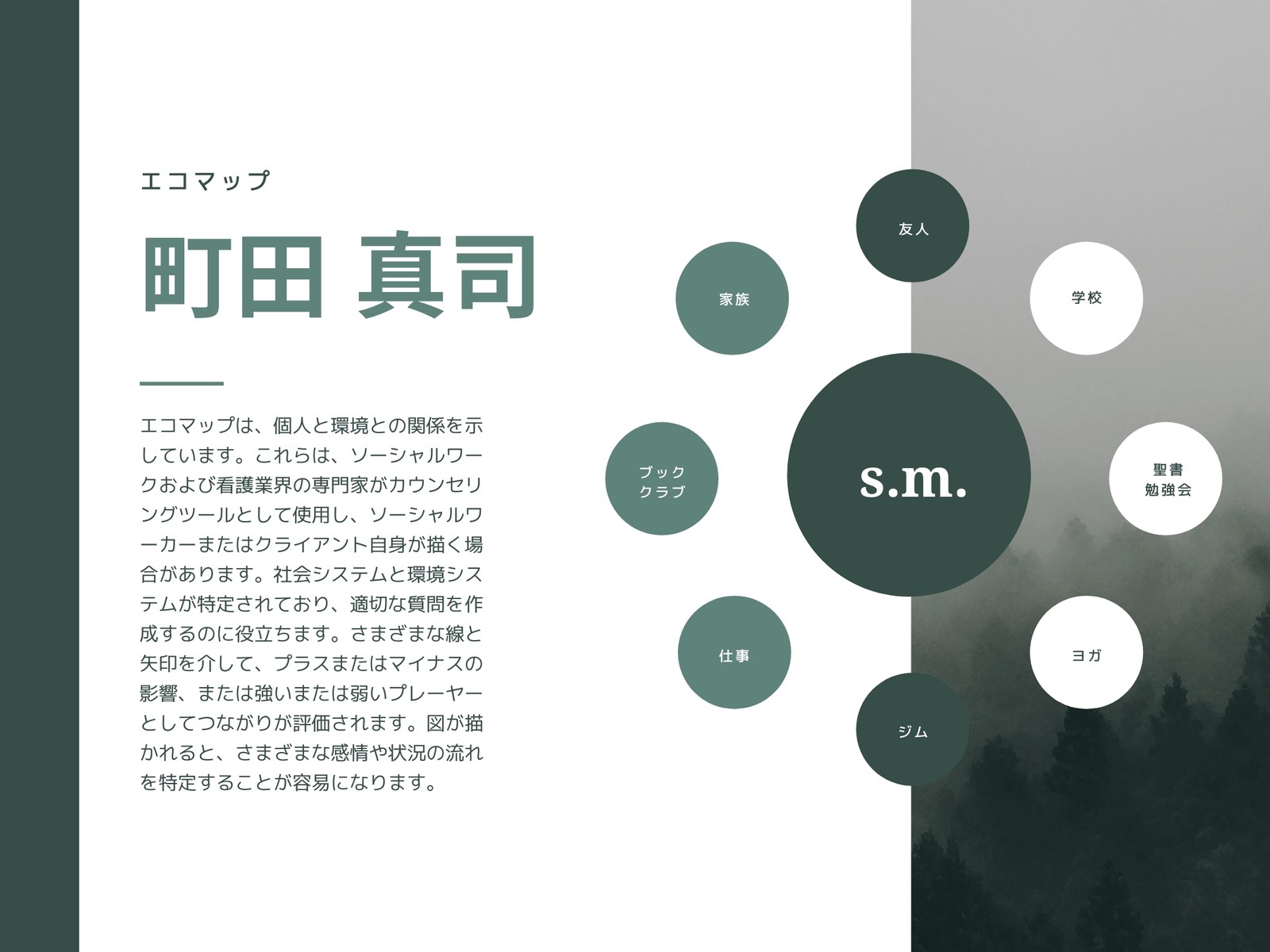 緑 クラシック ミニマリスト エコマップ図