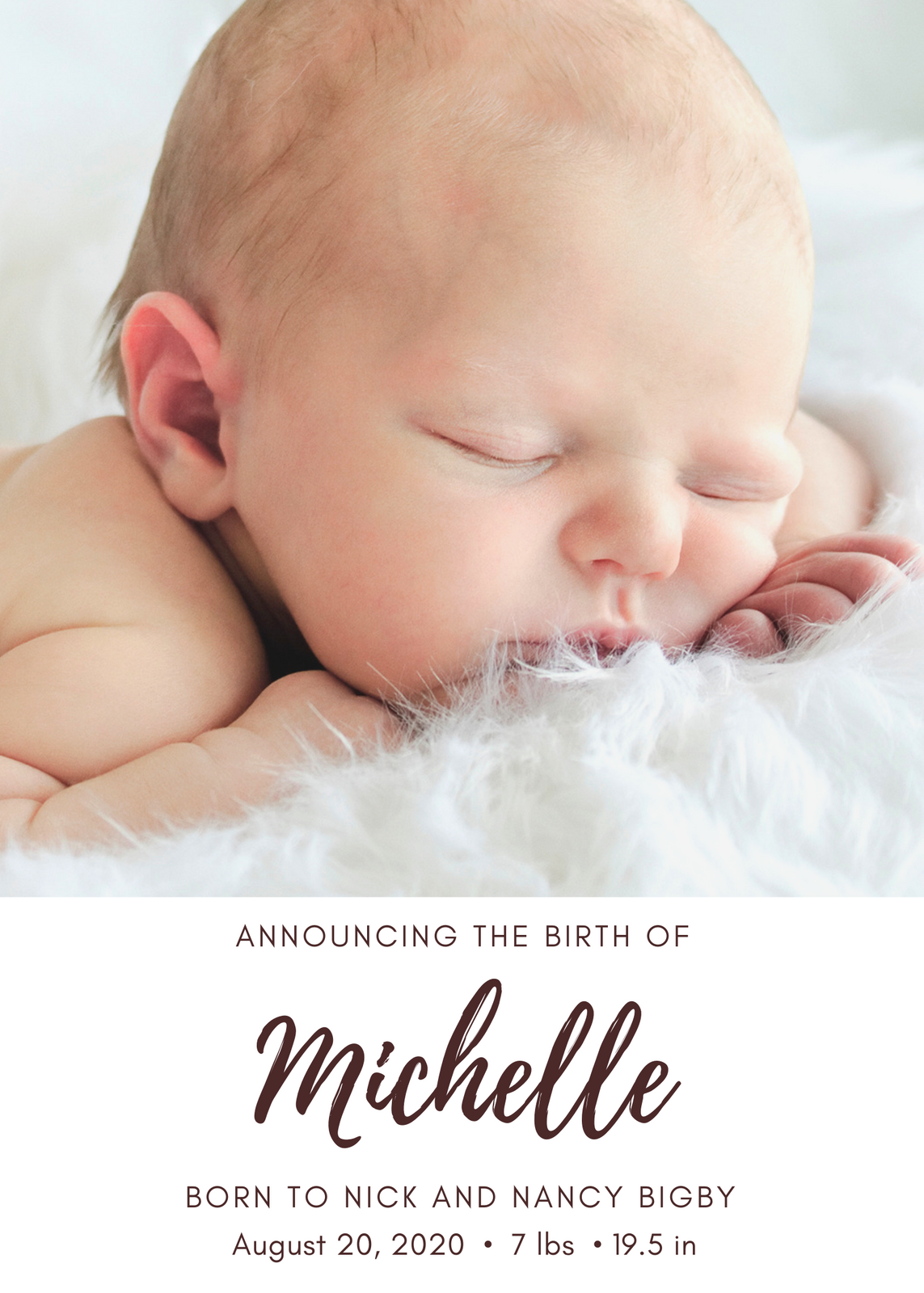 Simple Baby Birth Announcement Simple Baby Birth Announcement