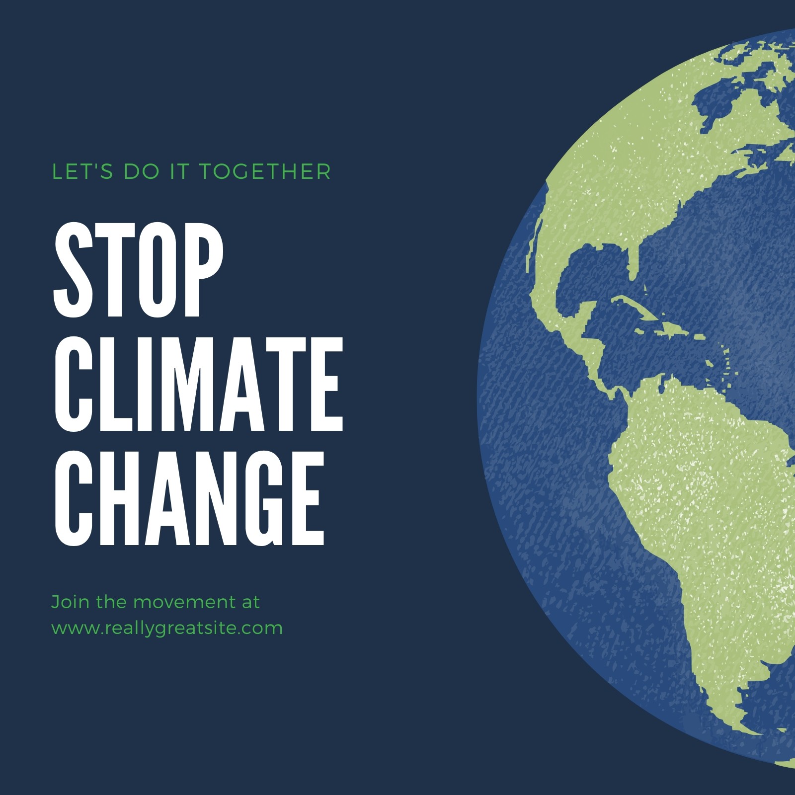 Blue Green Yellow Illustrated Global Warming Social Media Post Blue Green Yellow Illustrated Global Warming Social Media Post