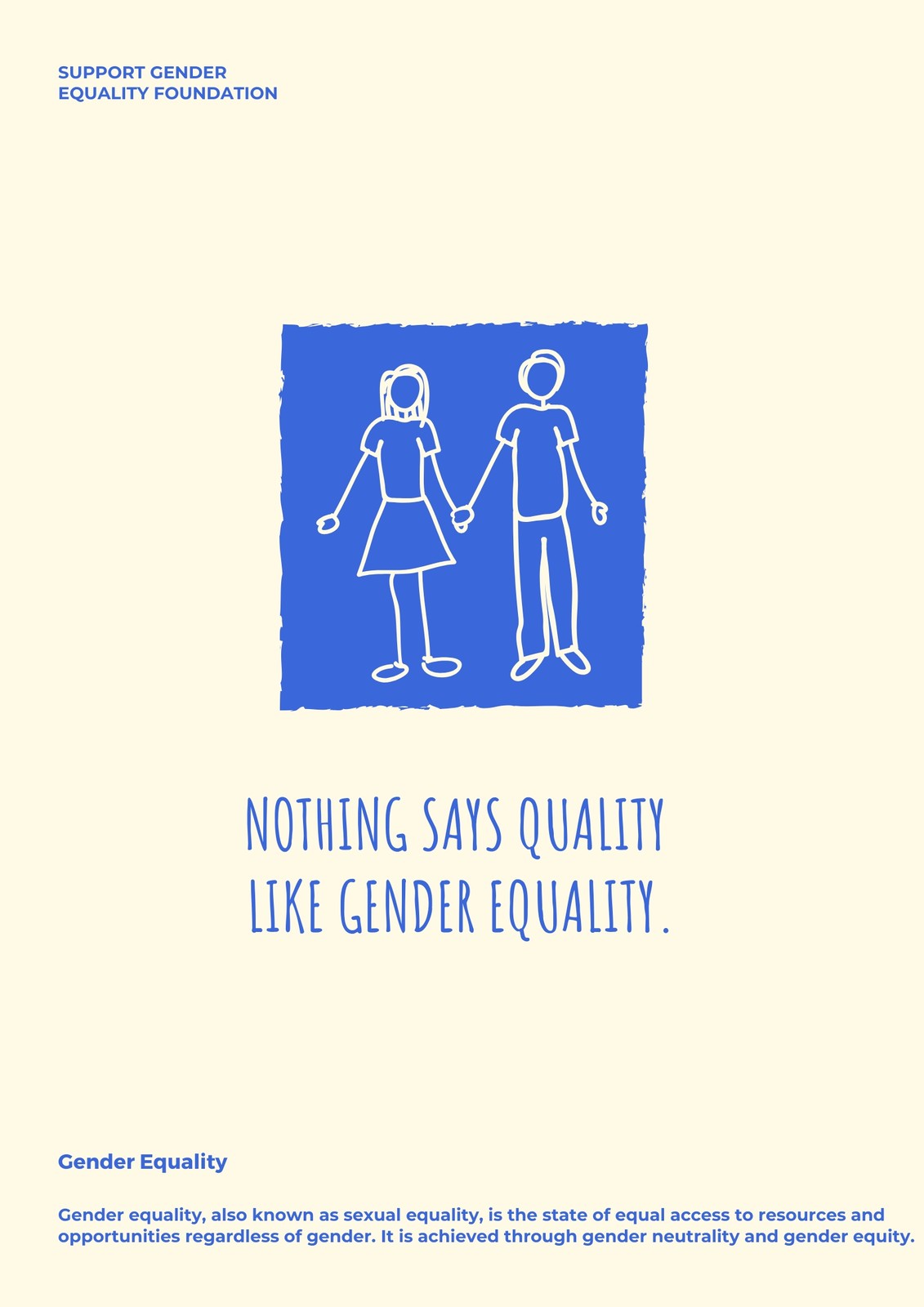 Cream Illustration Gender Equality Poster Cream Illustration Gender Equality Poster
