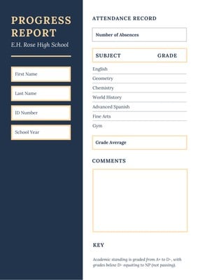 Free and printable high school report card templates | Canva Free and printable high school report card templates | Canva