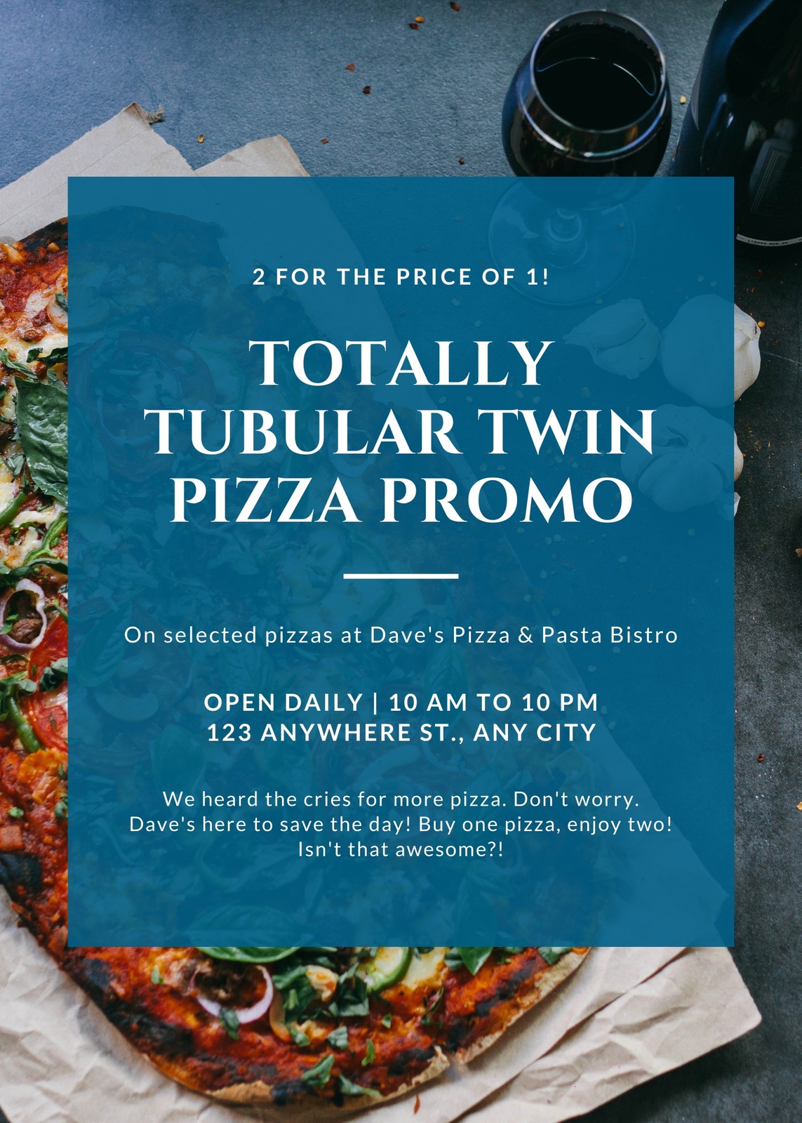 Blue and White Restaurant Promo Sale Flyer Blue and White Restaurant Promo Sale Flyer