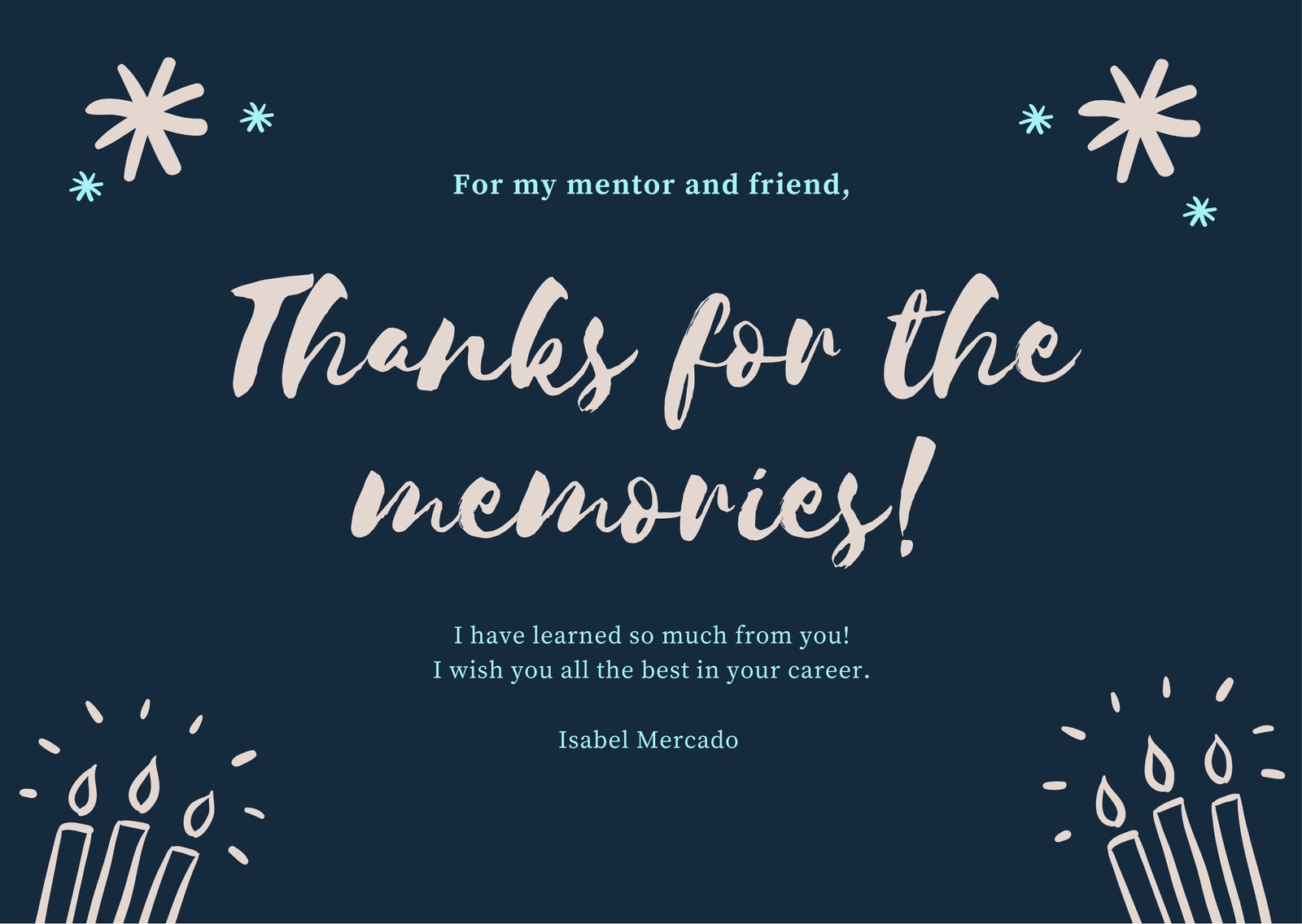 Blue Creative Farewell Card