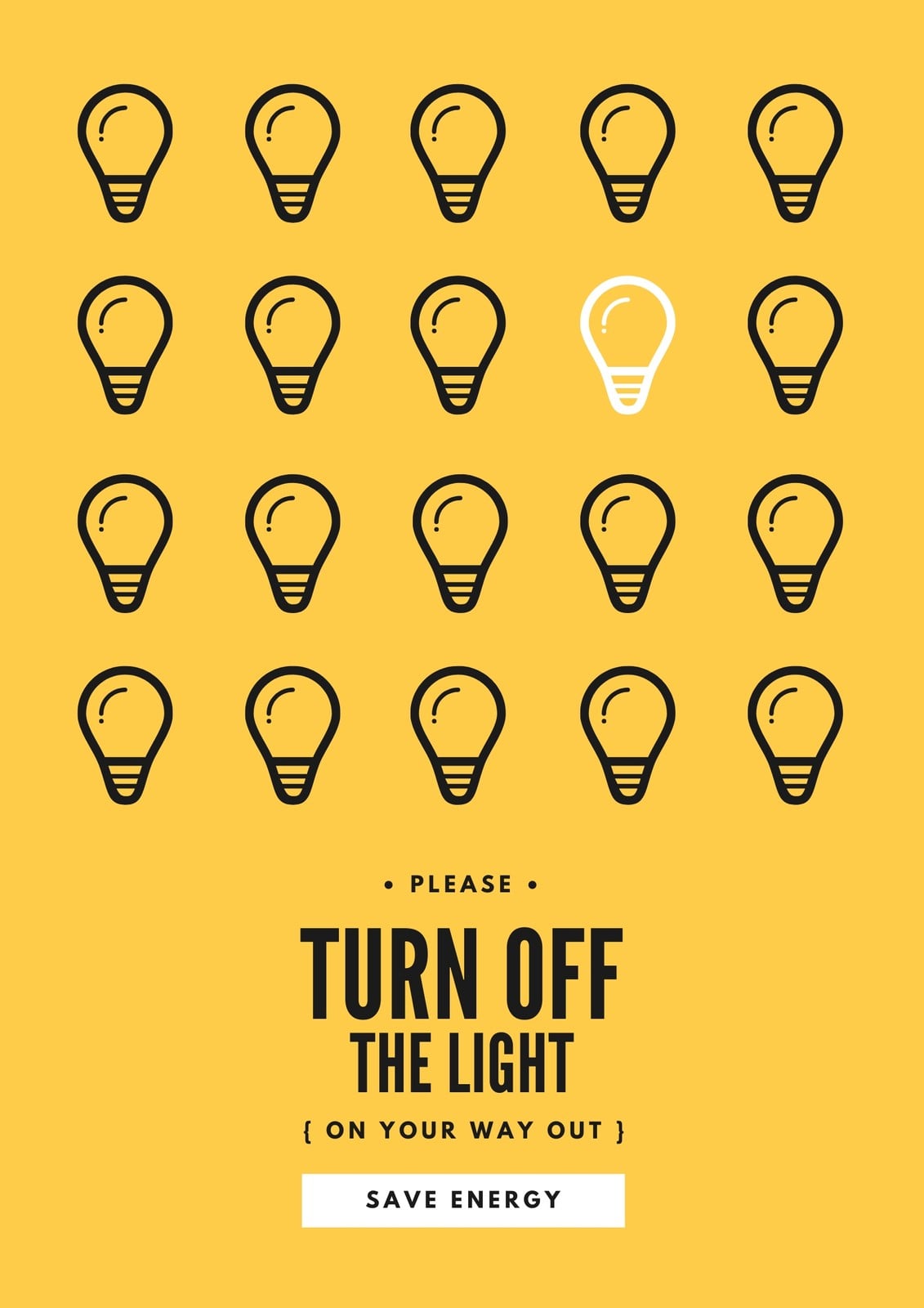 Lightbulbs Save Energy Campaign Poster Lightbulbs Save Energy Campaign Poster
