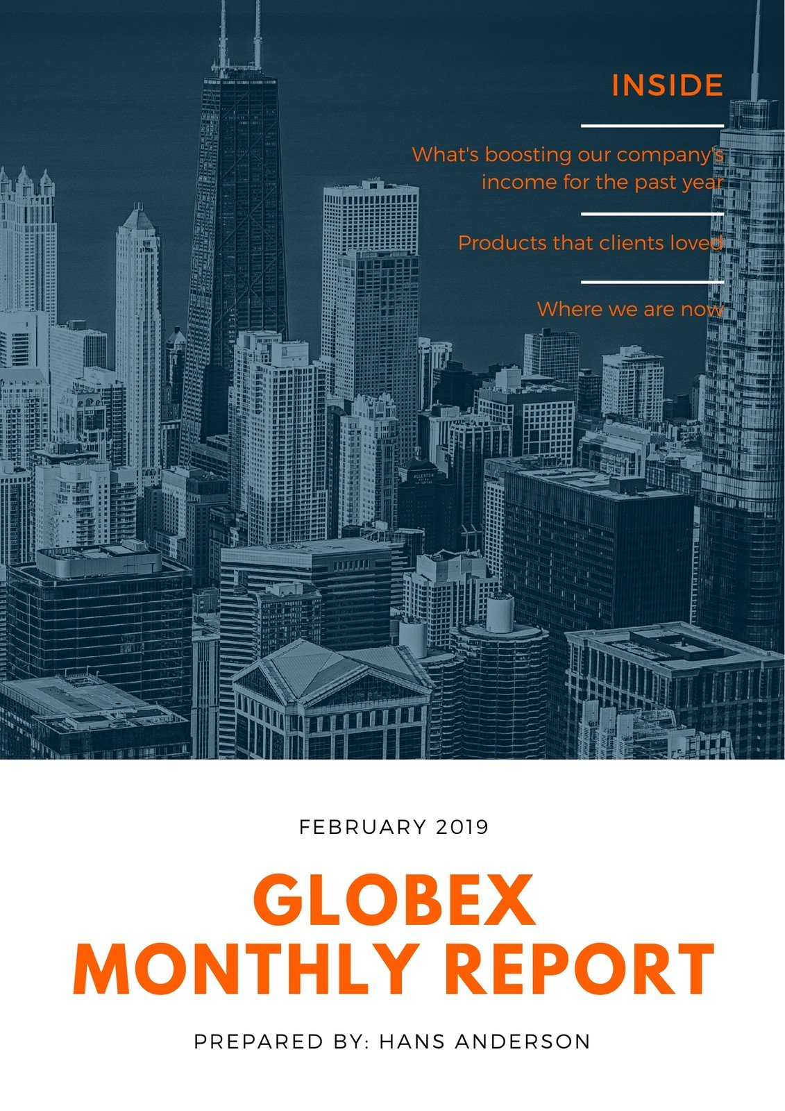 Blue Corporate Monthly Report