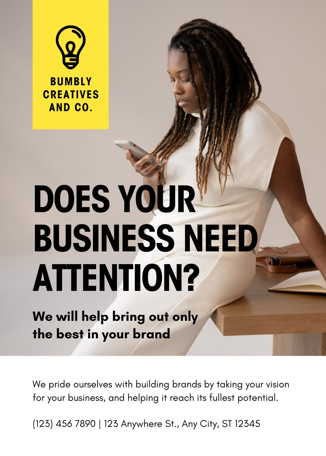 Corporate Advertising Flyer in Yellow White Simple Style Corporate Advertising Flyer in Yellow White Simple Style