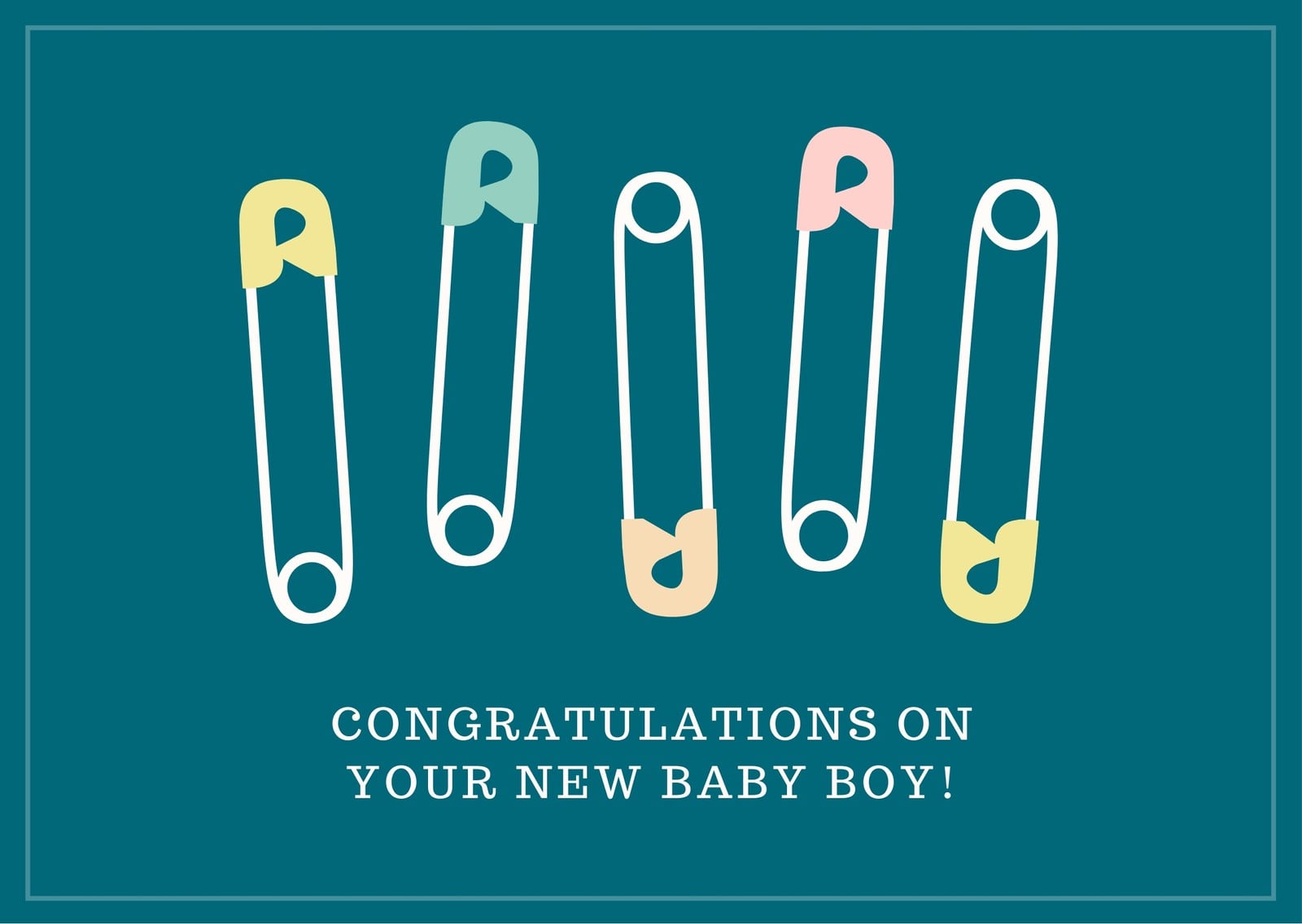 Safety Pin Baby Shower Card Safety Pin Baby Shower Card