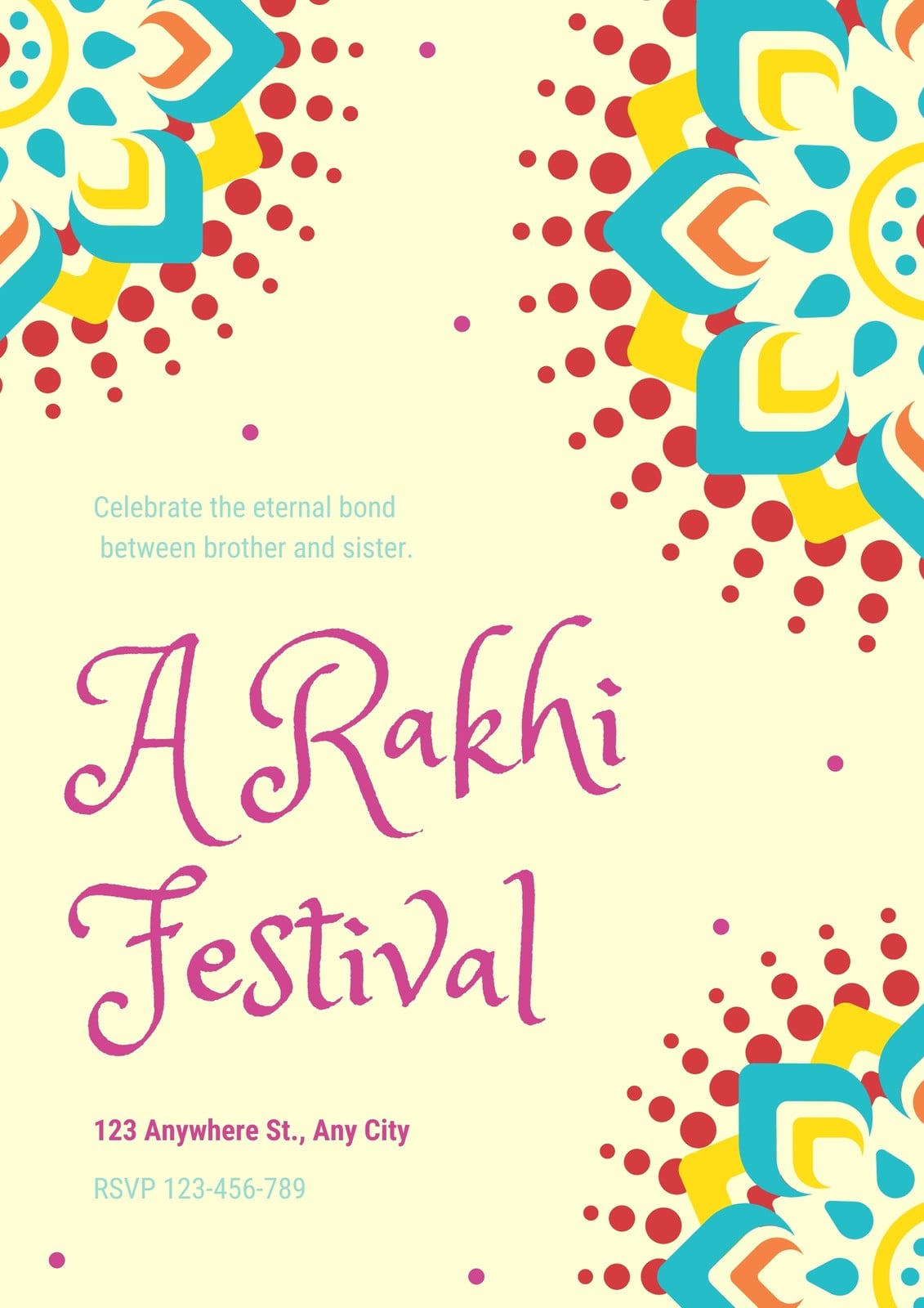 Pink and Yellow Floral Raksha Bandhan Poster Pink and Yellow Floral Raksha Bandhan Poster