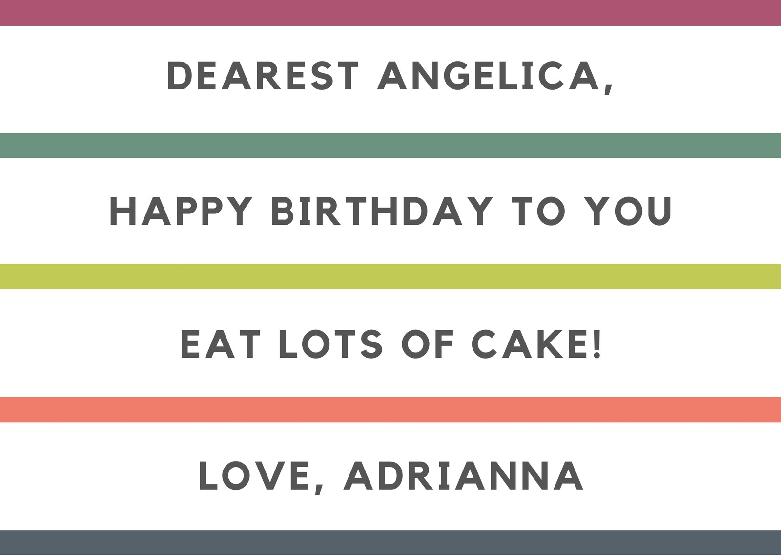 Colorful Stripes Birthday Card Colorful Stripes Birthday Card