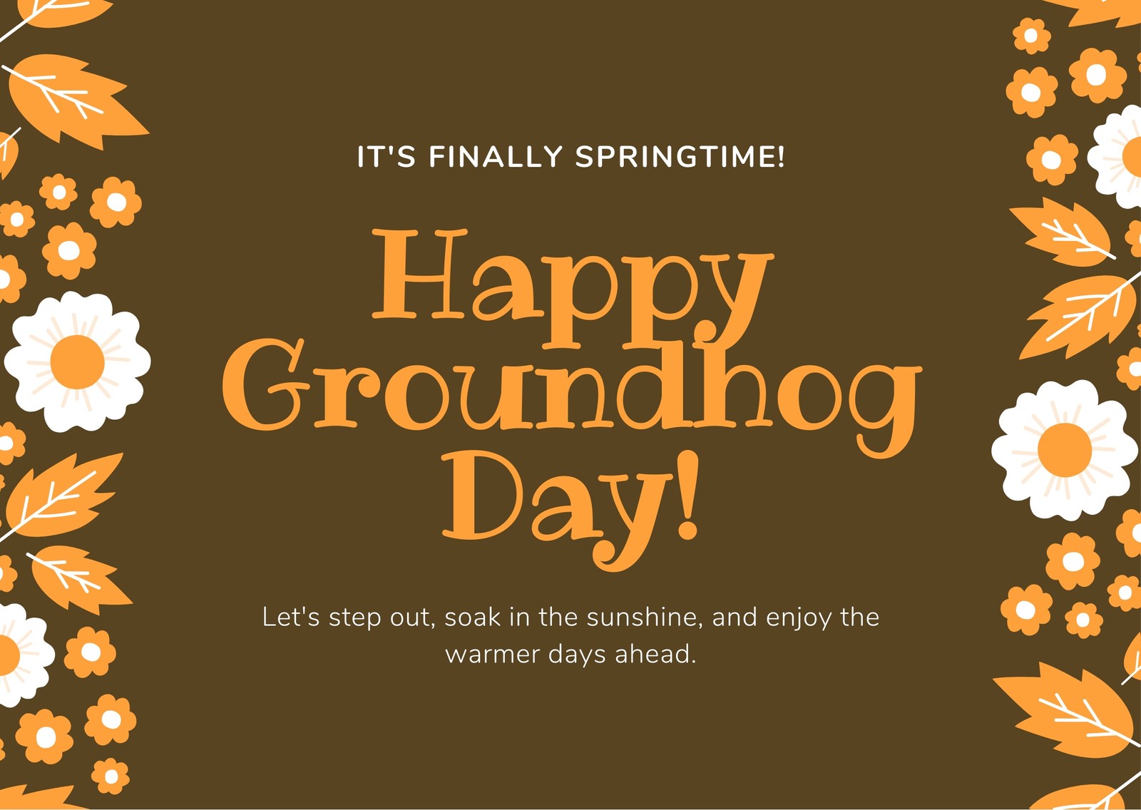 Free custom printable Groundhog Day card templates Canva