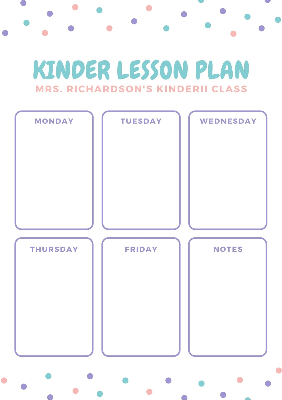 White Pastel Polka Dots Kindergarten Lesson Plan White Pastel Polka Dots Kindergarten Lesson Plan