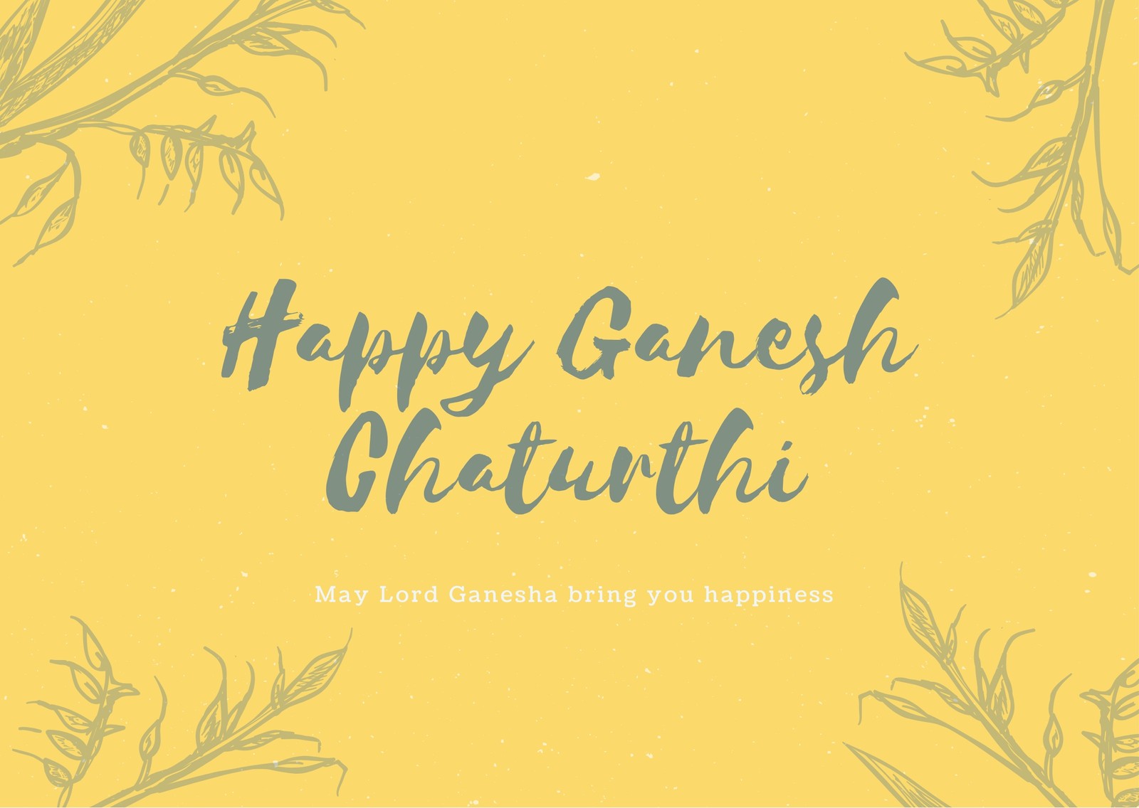 Yellow Vintage Floral India Ganesh Chaturthi Card Yellow Vintage Floral India Ganesh Chaturthi Card