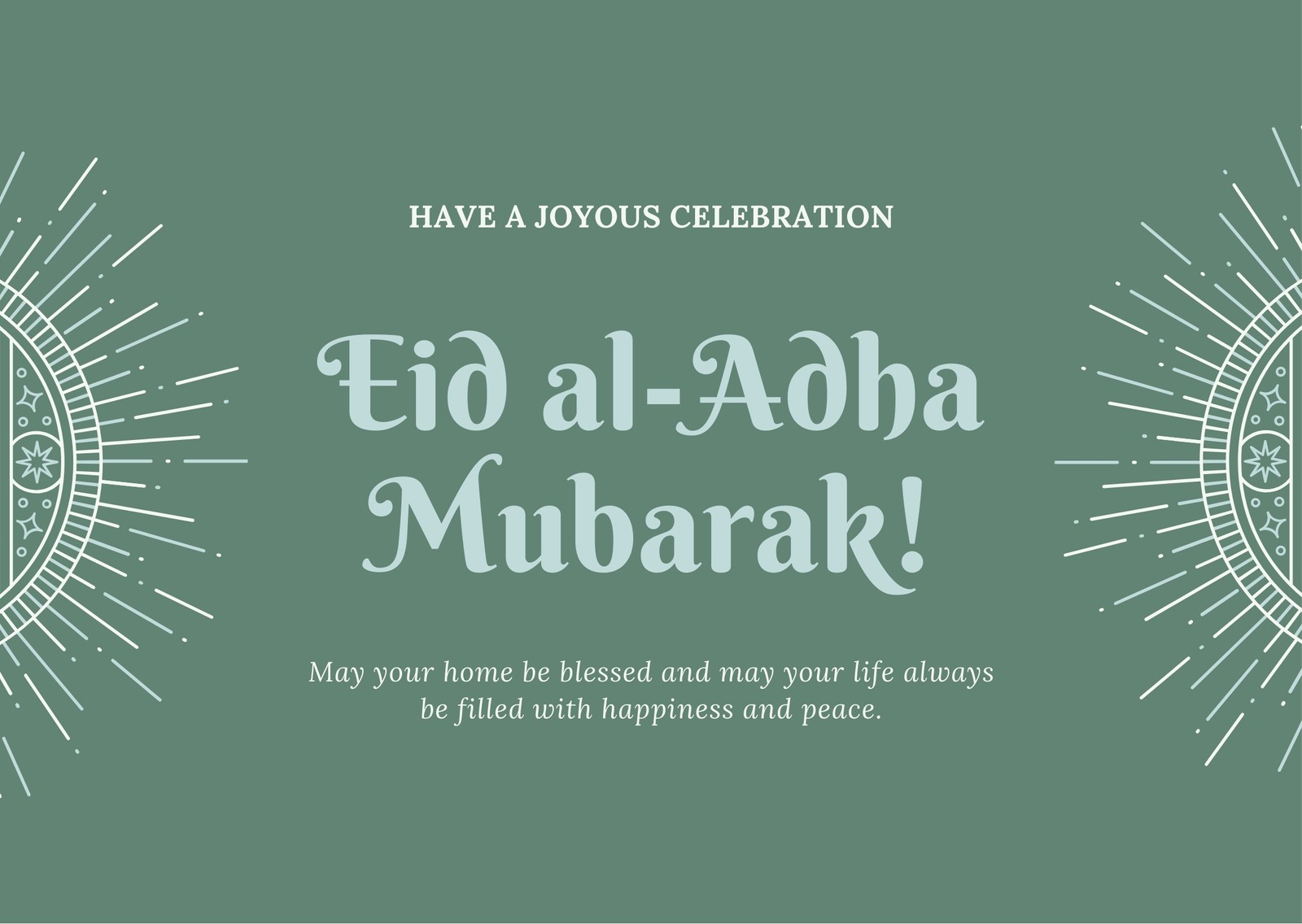 Green Brown Simple Eid al-Fitr Card