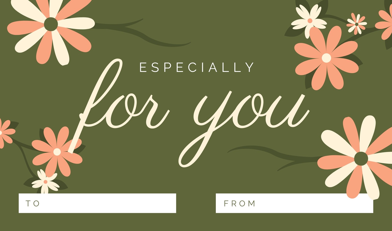 Olive Green Floral Gift Tag Olive Green Floral Gift Tag