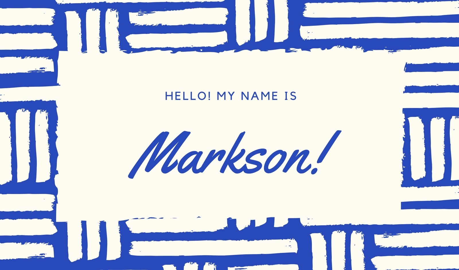 Blue Stripes Background Name Tag Blue Stripes Background Name Tag