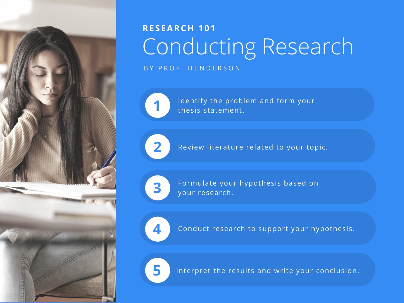 Blue and White Photo Research Process Flow Chart