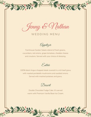 Menu mariage 7