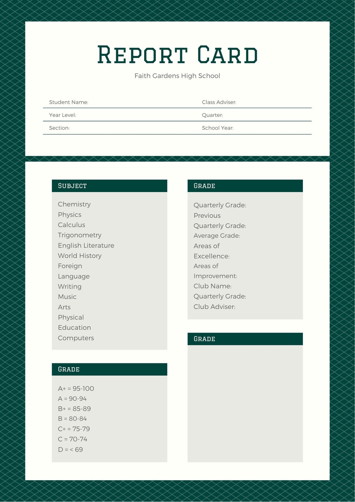 report card with good grades Custom Graded Card  RC Custom Cards