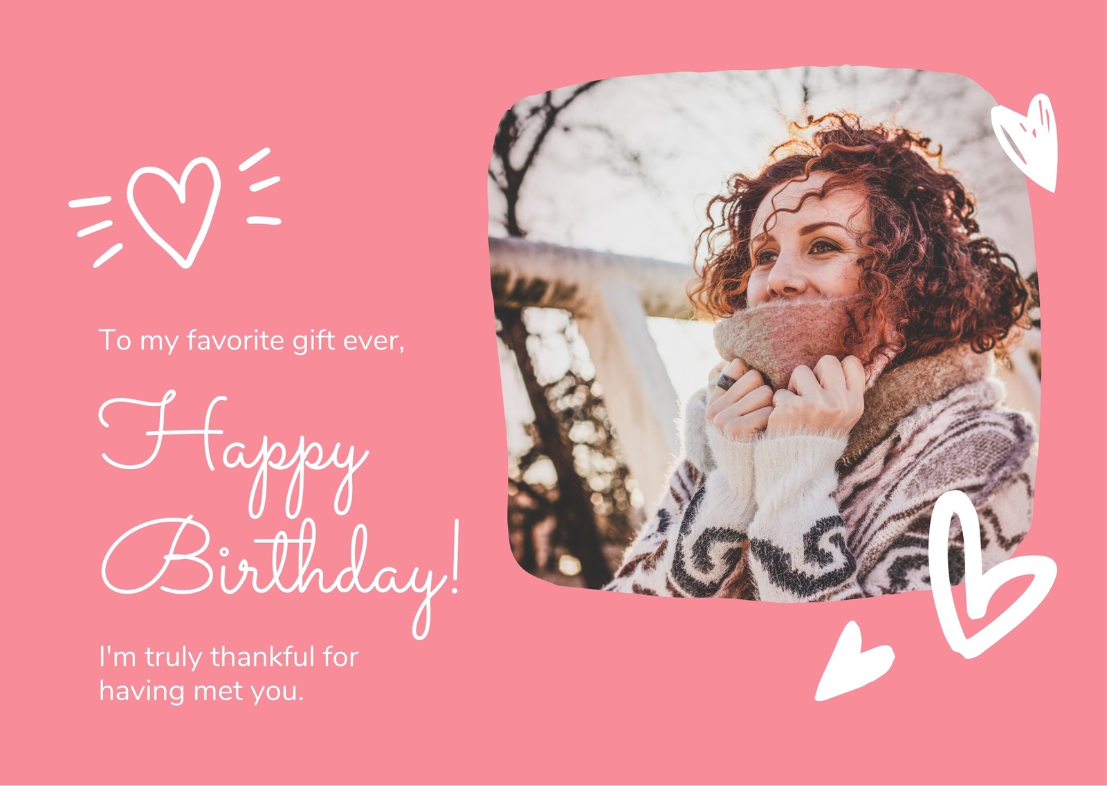 Blush and Tan Girlfriend Birthday Card Blush and Tan Girlfriend Birthday Card