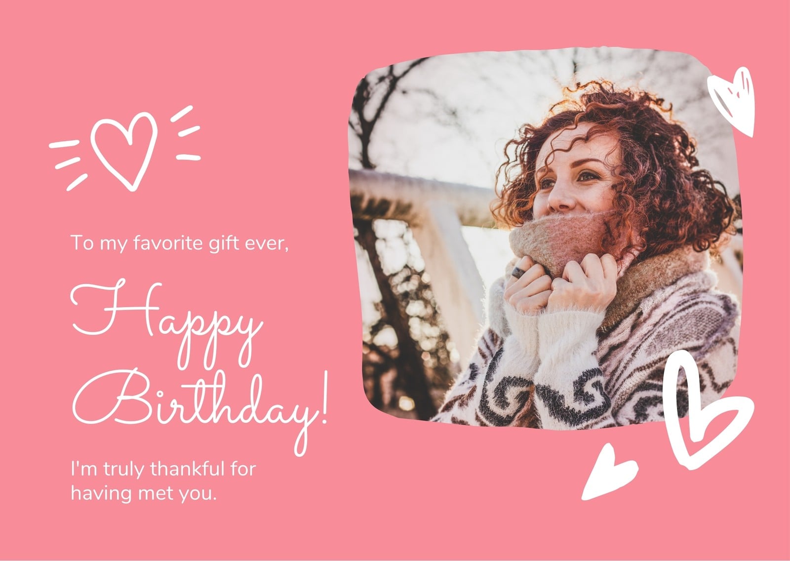 Blush and Tan Girlfriend Birthday Card Blush and Tan Girlfriend Birthday Card