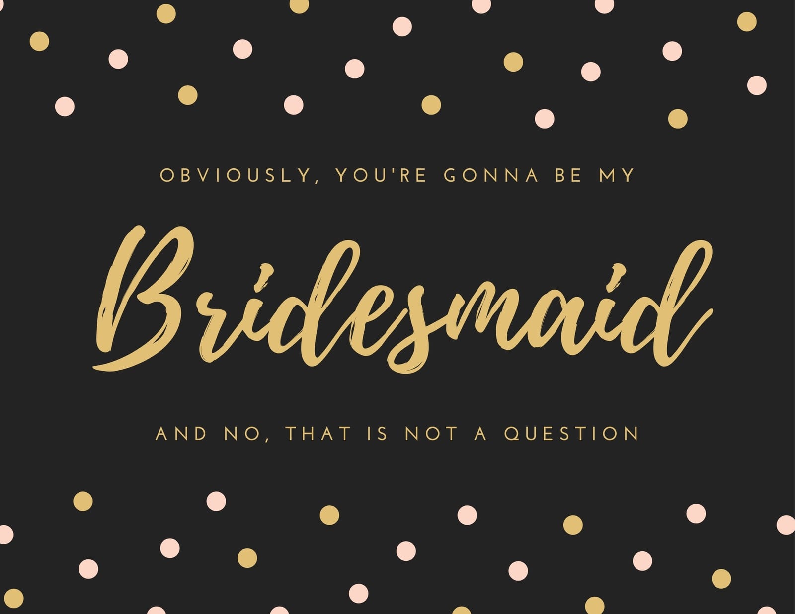 Black Polka Dots Be My Bridesmaid Card Black Polka Dots Be My Bridesmaid Card