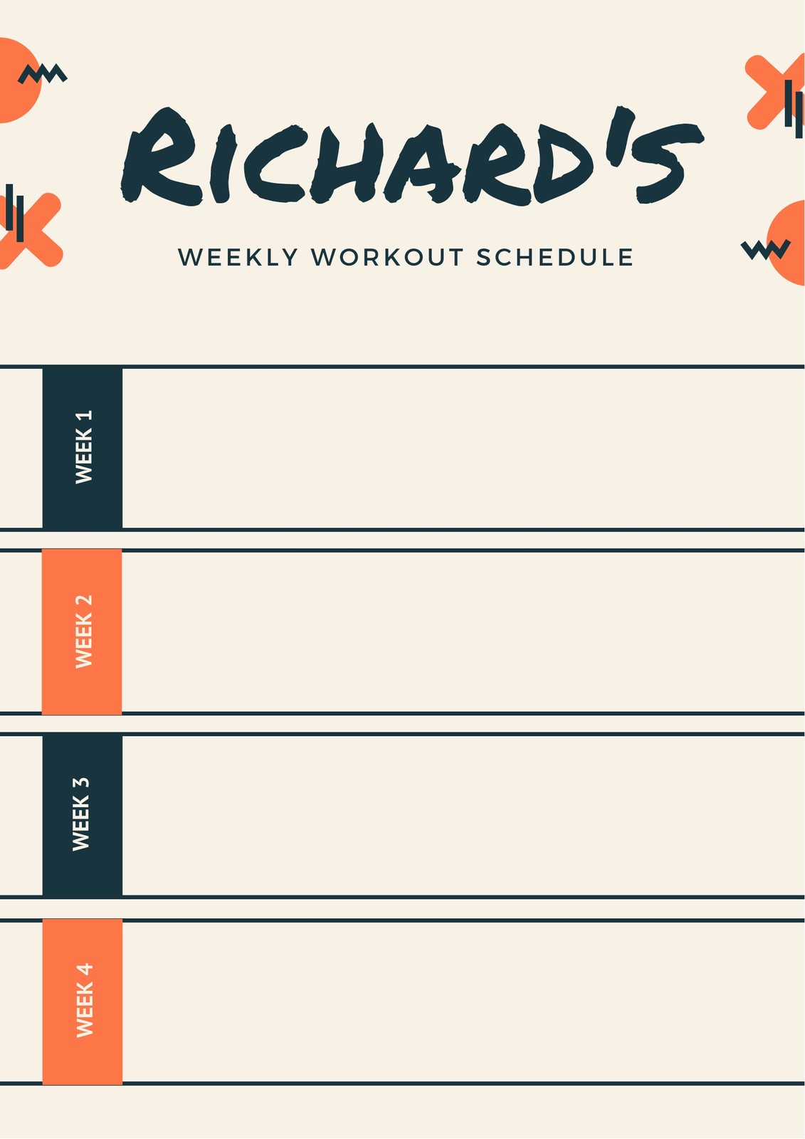 Linen Brushes Workout Planner Linen Brushes Workout Planner